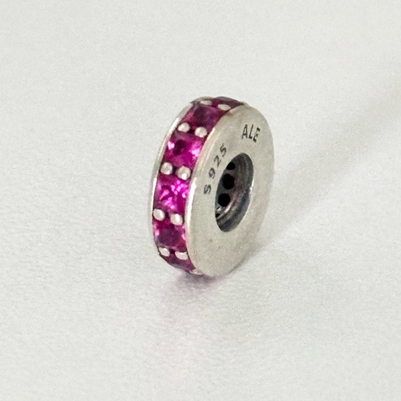 Pandora Pink CZ Crystal Eternity Spacer Bead Charm - Picture 2 of 6